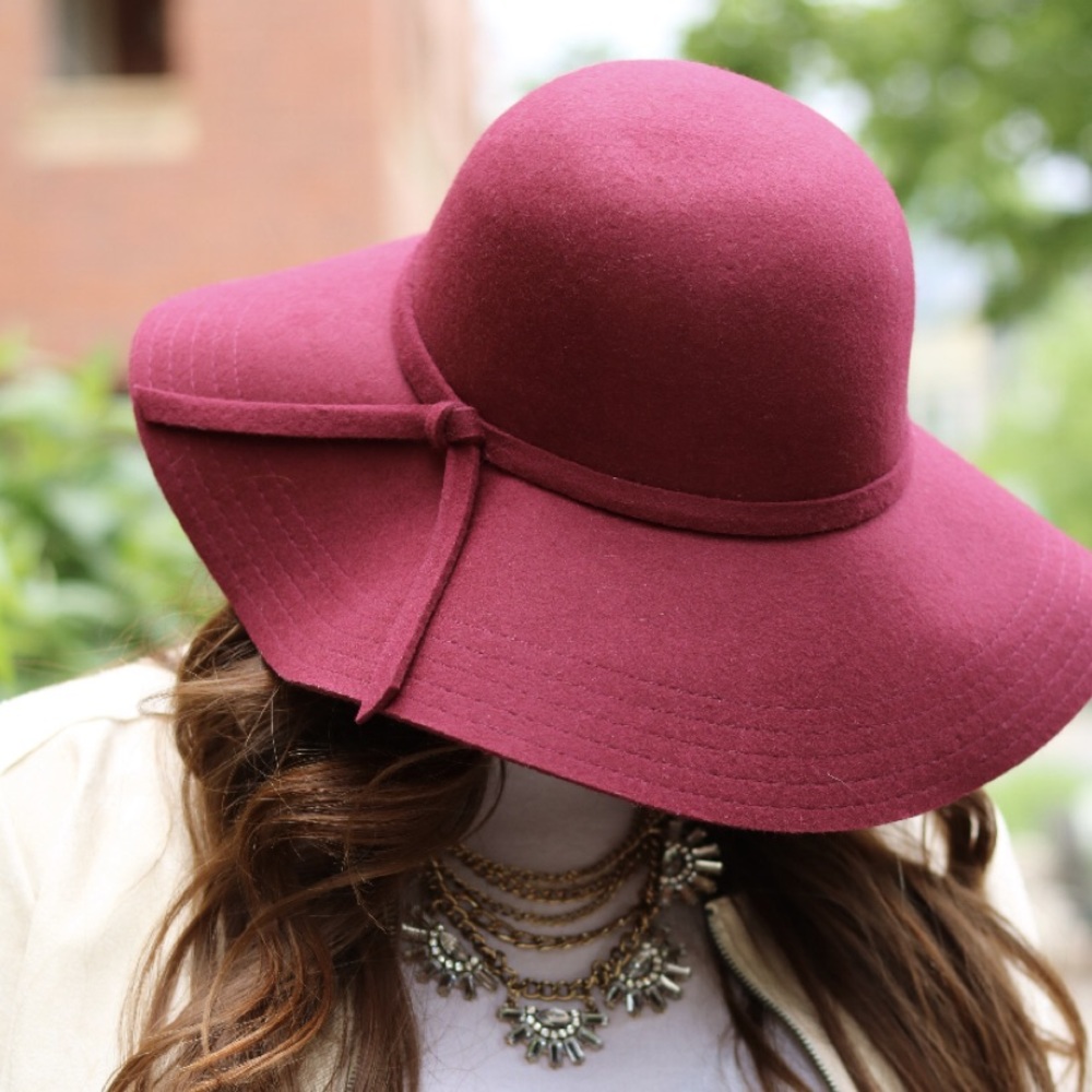 Maroon Floppy Hat